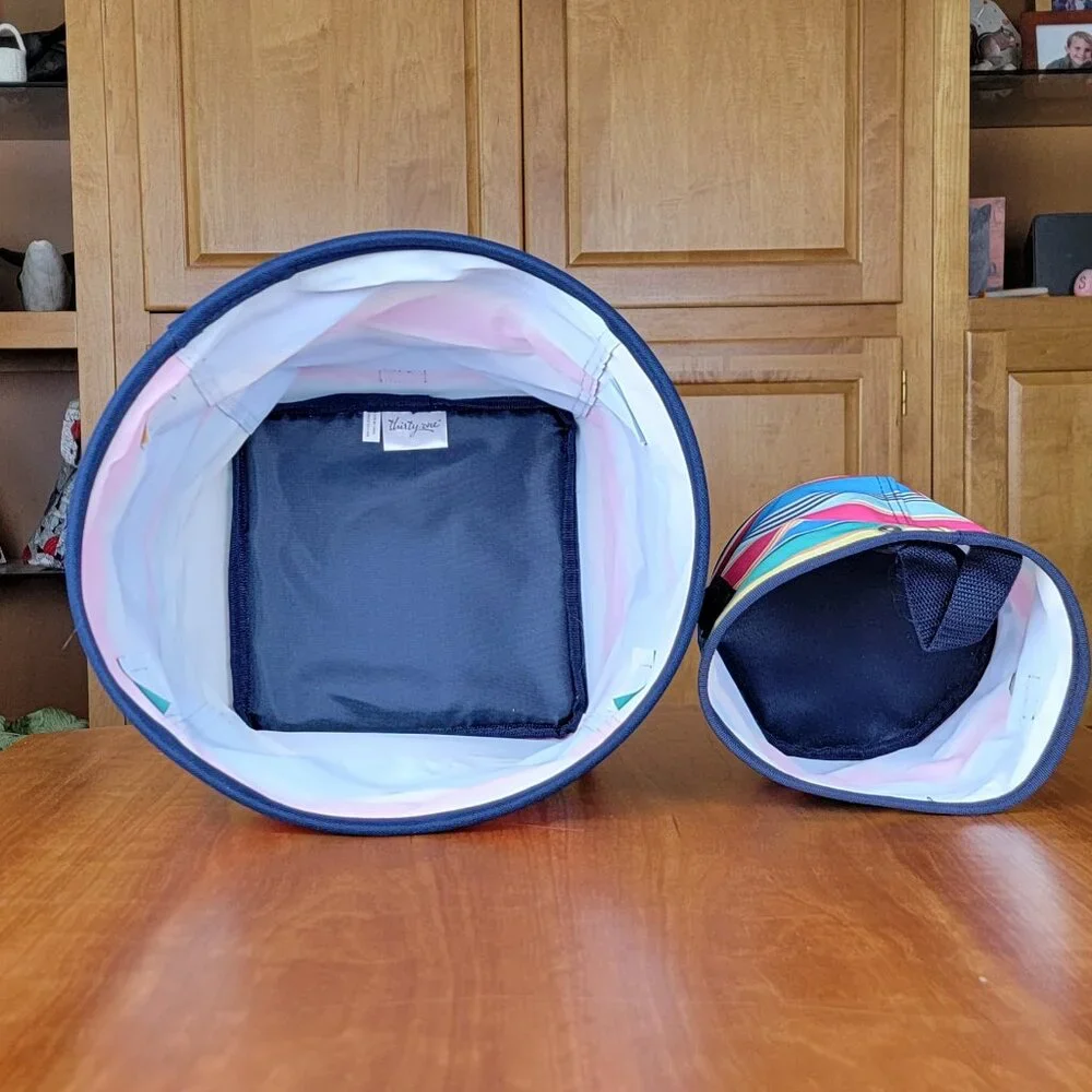 Two (2) Thirty-One Mini Storage Round Bin Organizers - Patio Pop - Picture 3 of 7